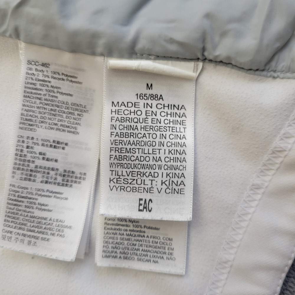 MARMOT Vest Womens Medium White Gray Quilted Warm Side Panels Walk Stroll - Picture 13 of 13